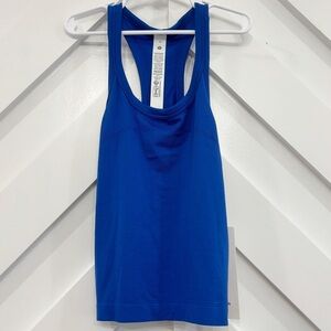 NWT Lululemon Swiftly Tech Cropped Racerback Tank Top In Galactic Blue Size 10